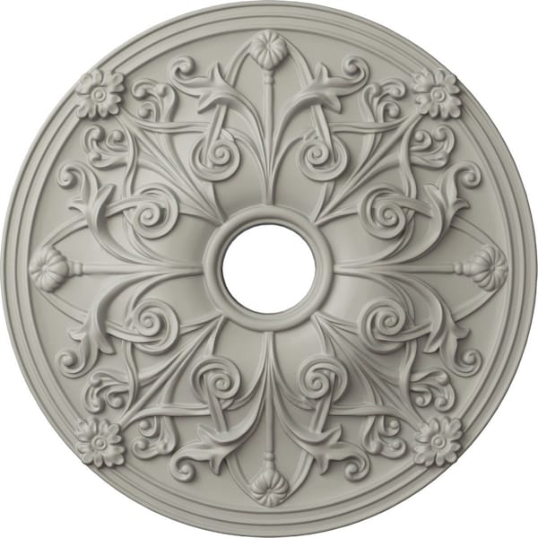 Ekena Millwork Jamie Ceiling Medallion (Fits Canopies up to 3 7/8"), 23 5/8"OD x 3 7/8"ID x 2 1/8"P, Pot of Cream CM23JAPCF - main